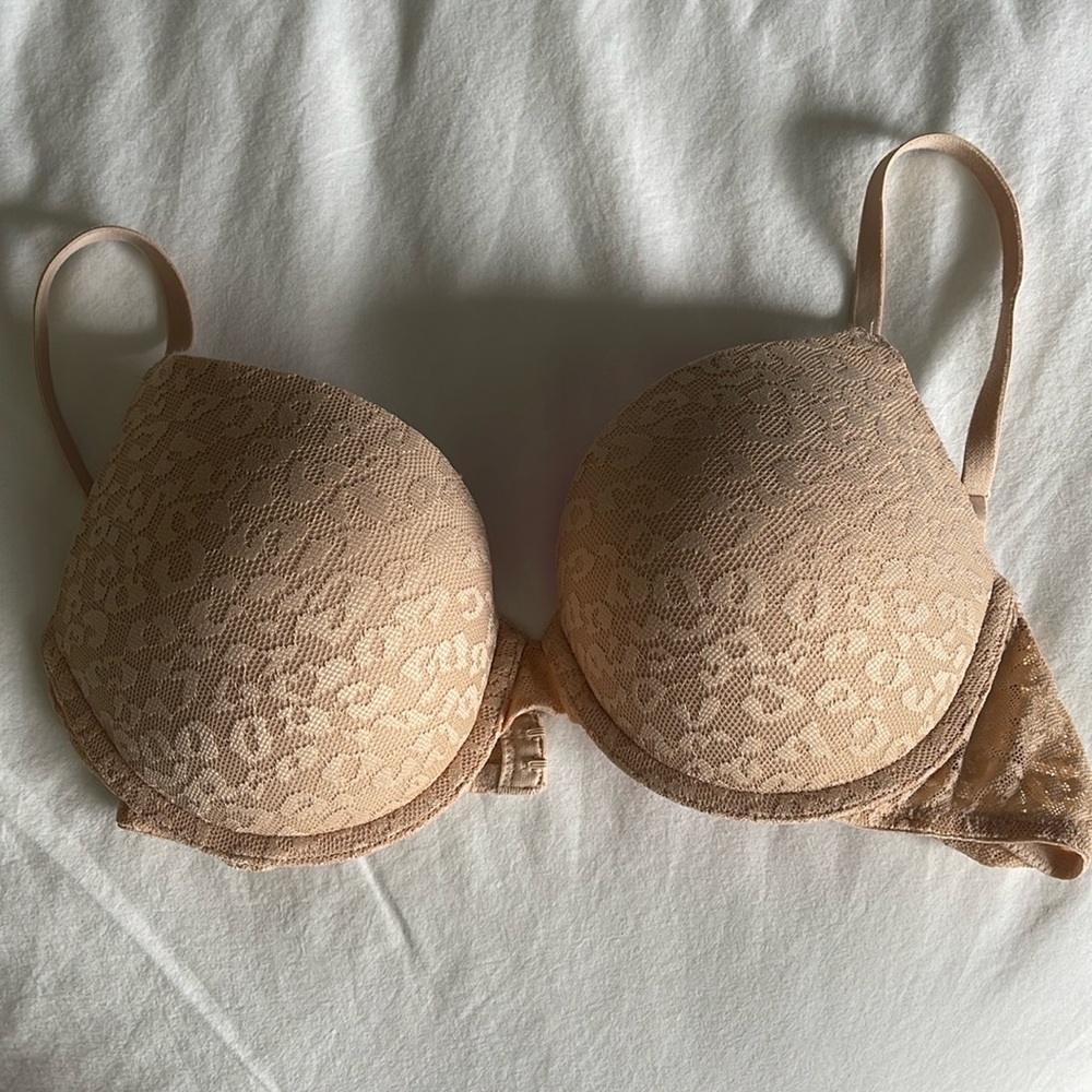 PINK Nude lace push up bra